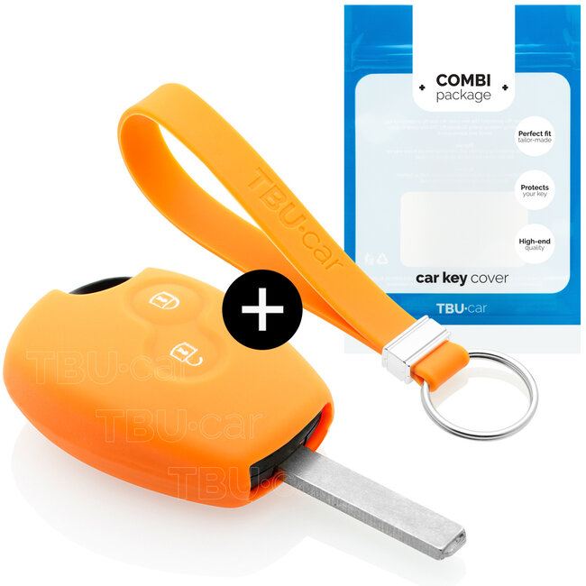 Sleutel cover compatibel met Dacia - Silicone sleutelhoesje - beschermhoesje autosleutel - Oranje