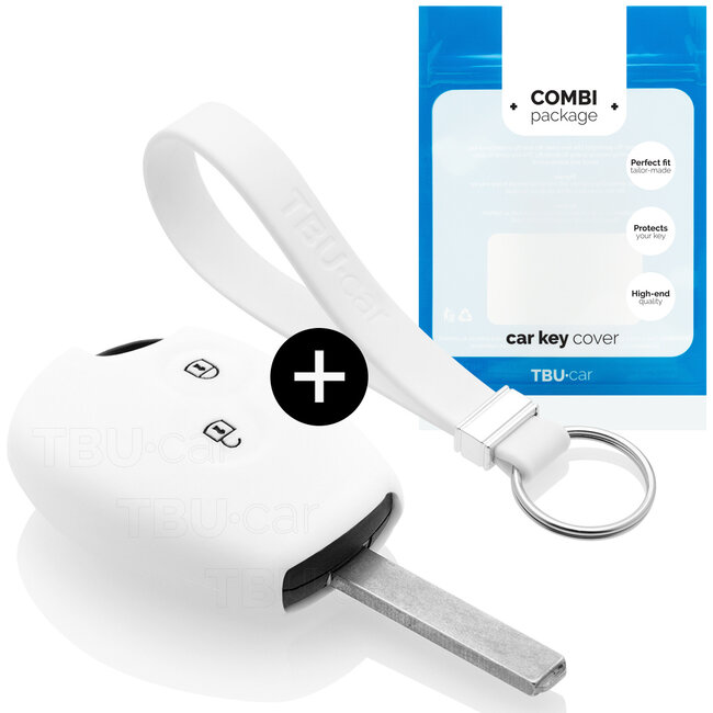 Funda Carcasa llave compatible con Dacia - Funda de Silicona - Cover de Llave Coche - Blanco
