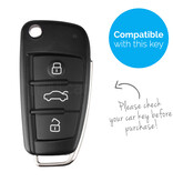 TBU car TBU car Car key cover compatible with Audi - Silicone Protective Remote Key Shell - FOB Case Cover - Carbon