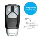 TBU car TBU car Sleutel cover compatibel met Audi - TPU sleutel hoesje / beschermhoesje autosleutel - Chrome