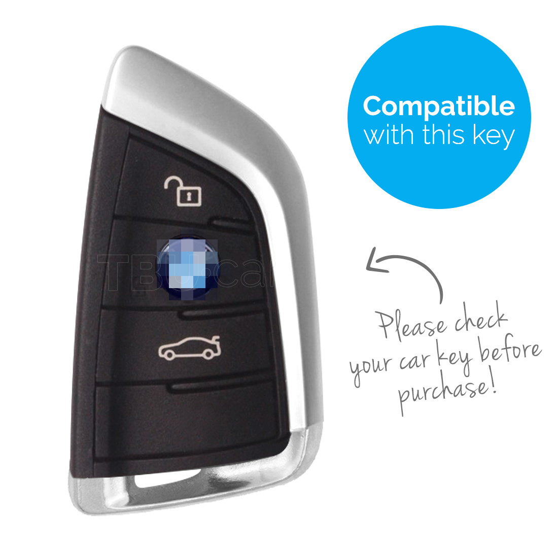 TBU car TBU car Autoschlüssel Hülle kompatibel mit BMW 3 Tasten (Keyless Entry) - Schutzhülle aus Silikon - Auto Schlüsselhülle Cover in Blau