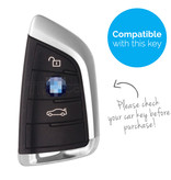 TBU car TBU car Car key cover compatible with BMW - TPU Protective Remote Key Shell - FOB Case Cover - Chrome