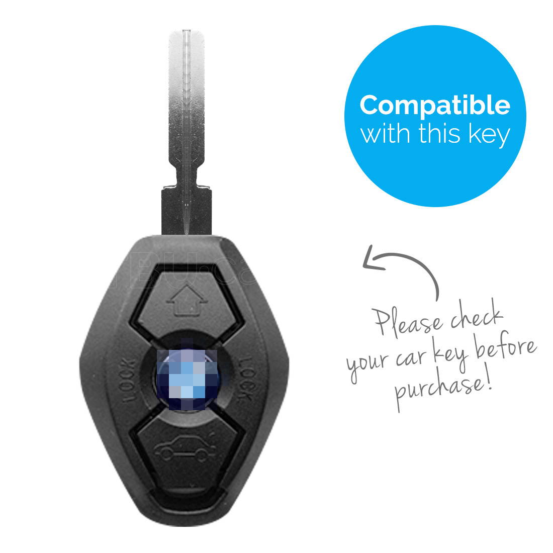 TBU car TBU car Car key cover compatible with BMW - Silicone Protective Remote Key Shell - FOB Case Cover - Black