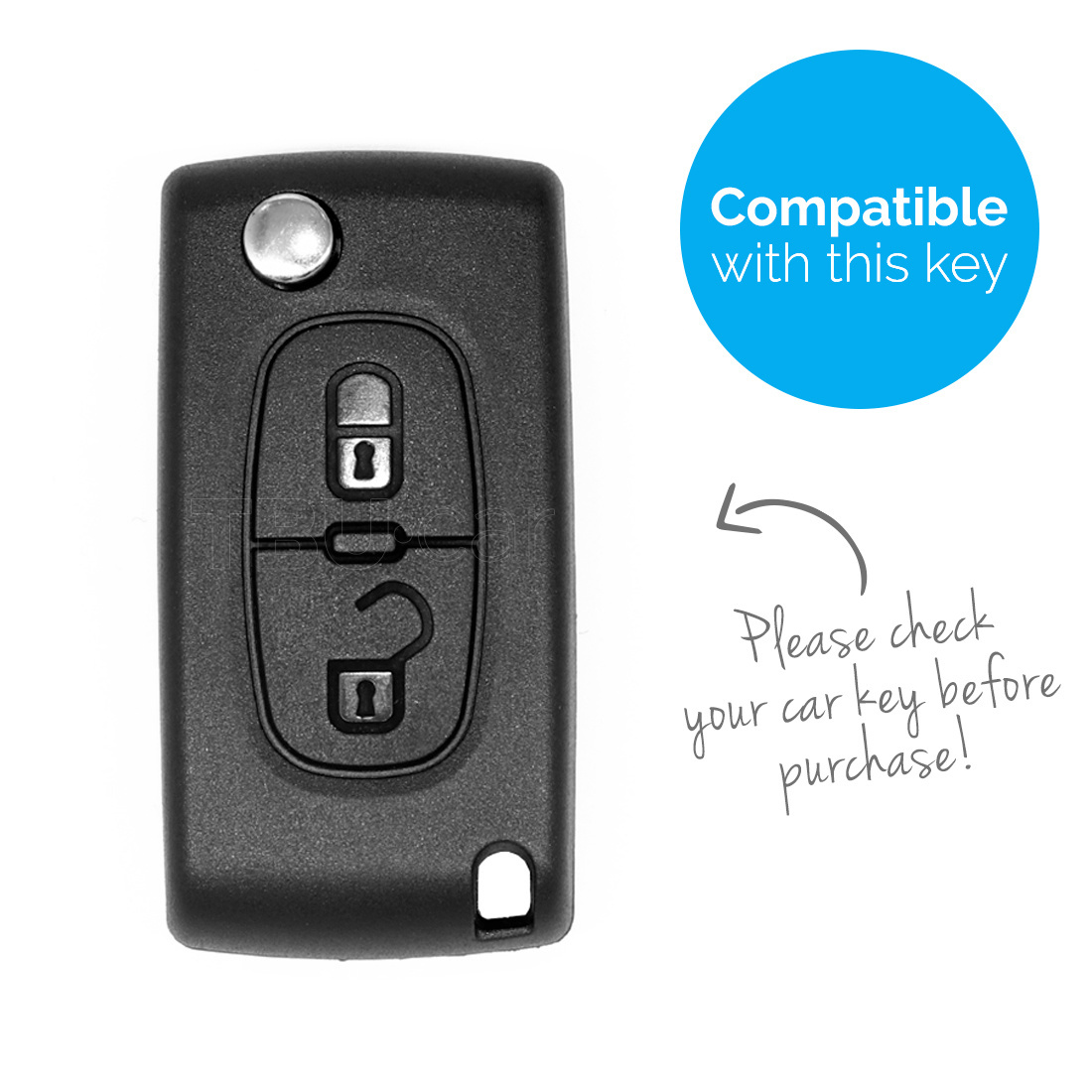 TBU car TBU car Car key cover compatible with Citroën - Silicone Protective Remote Key Shell - FOB Case Cover - Black