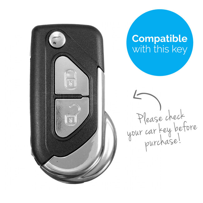 Capa para chave do carro compatível com Citroën - Capa Protetora de Chave Remota de Silicone - Tampa Remota FOB - Branco