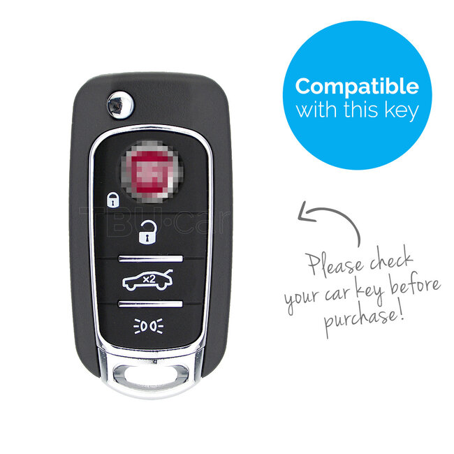 Cover chiavi auto compatibile con Fiat - Copertura protettiva - Custodia Protettiva in Silicone - Rosa