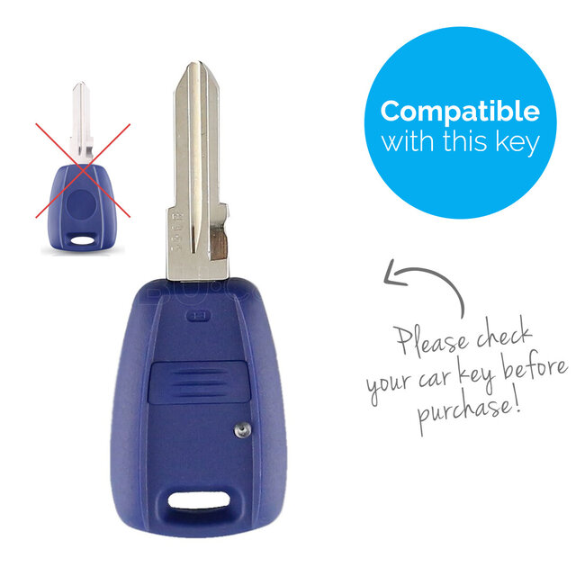 Funda Carcasa llave compatible con Fiat - Funda de Silicona - Cover de Llave Coche - Azul claro