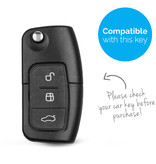 TBU car TBU car Car key cover compatible with Ford - TPU Protective Remote Key Shell - FOB Case Cover - Chrome