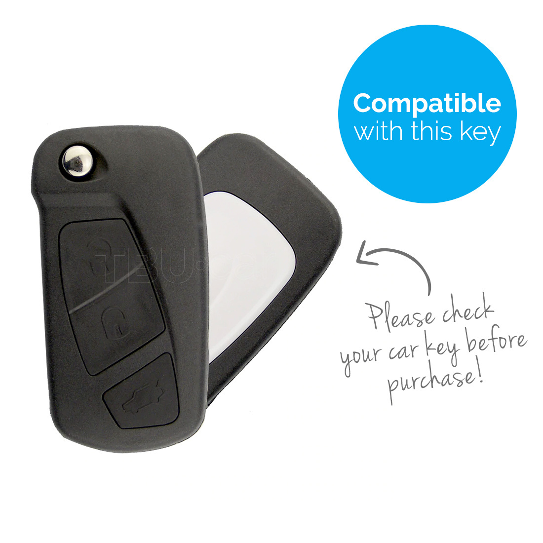 TBU car TBU car Car key cover compatible with Ford - Silicone Protective Remote Key Shell - FOB Case Cover - Blue