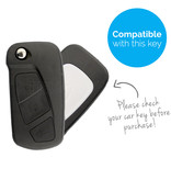 TBU car TBU car Car key cover compatible with Ford - Silicone Protective Remote Key Shell - FOB Case Cover - White