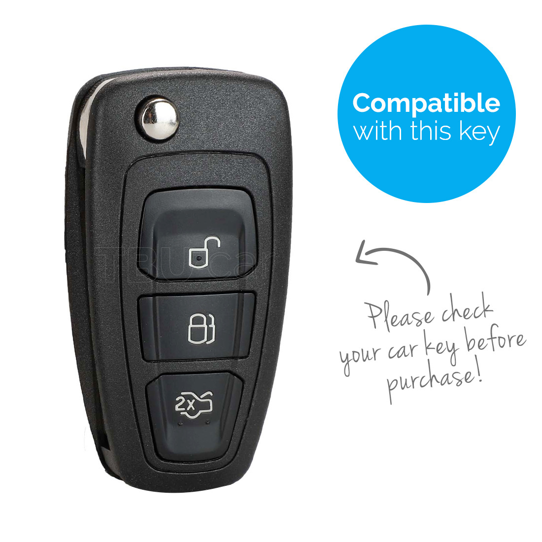 TBU car TBU car Sleutel cover compatibel met Ford - Silicone sleutelhoesje - beschermhoesje autosleutel - Roze
