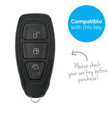 TBU car TBU car Car key cover compatible with Ford - Silicone Protective Remote Key Shell - FOB Case Cover - White