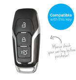 TBU car TBU car Autoschlüssel Hülle kompatibel mit Ford 3 Tasten (Keyless Entry) - Schutzhülle aus TPU - Auto Schlüsselhülle Cover in Silber Chrom