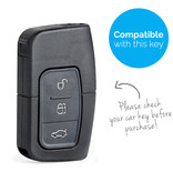 TBU car TBU car Car key cover compatible with Ford - Silicone Protective Remote Key Shell - FOB Case Cover - Black