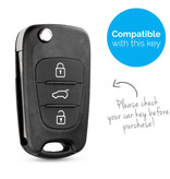 TBU car TBU car Car key cover compatible with Hyundai - Silicone Protective Remote Key Shell - FOB Case Cover - Black