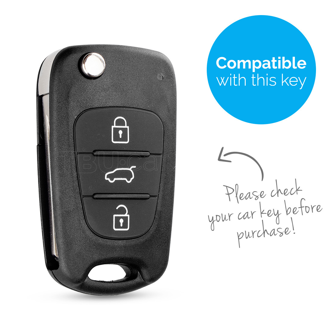 TBU car TBU car Car key cover compatible with Hyundai - Silicone Protective Remote Key Shell - FOB Case Cover - Glow in the Dark