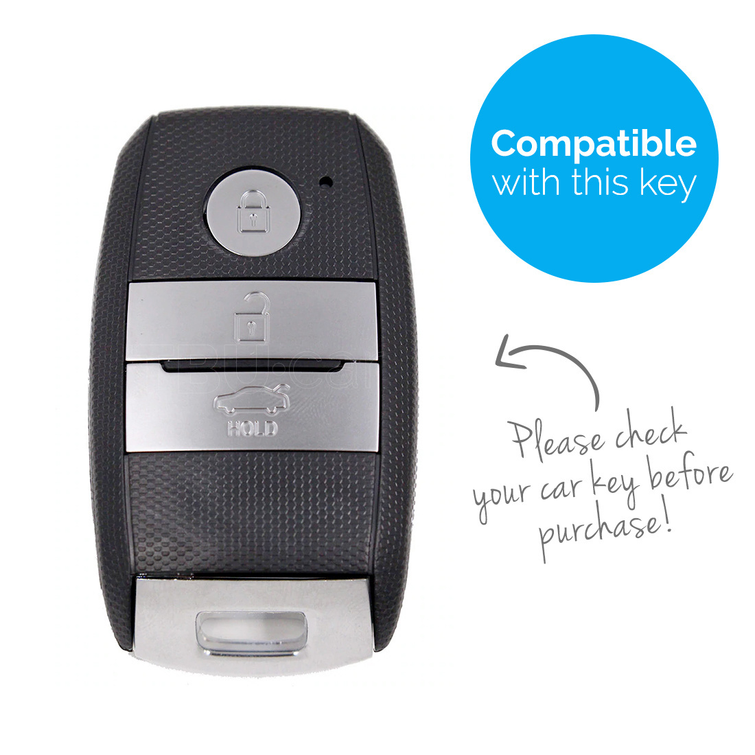 TBU car TBU car Car key cover compatible with Hyundai - TPU Protective Remote Key Shell - FOB Case Cover - Chrome