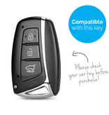 TBU car TBU car Car key cover compatible with Hyundai - Silicone Protective Remote Key Shell - FOB Case Cover - Black