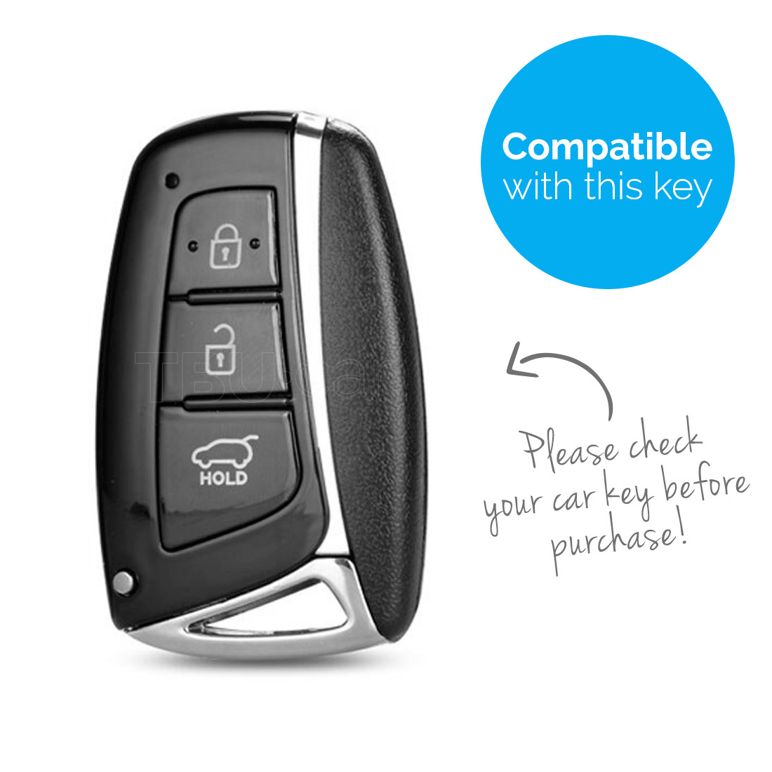 TBU car TBU car Cover chiavi auto compatibile con Hyundai - Copertura protettiva - Custodia Protettiva in Silicone - Nero