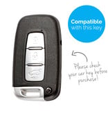 TBU car TBU car Autoschlüssel Hülle kompatibel mit Hyundai 3 Tasten (Keyless Entry) - Schutzhülle aus Silikon - Auto Schlüsselhülle Cover in Weiß