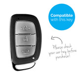 TBU car TBU car Car key cover compatible with Hyundai - Silicone Protective Remote Key Shell - FOB Case Cover - White