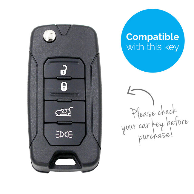 Funda Carcasa llave compatible con Jeep - Funda de Silicona - Cover de Llave Coche - Azul