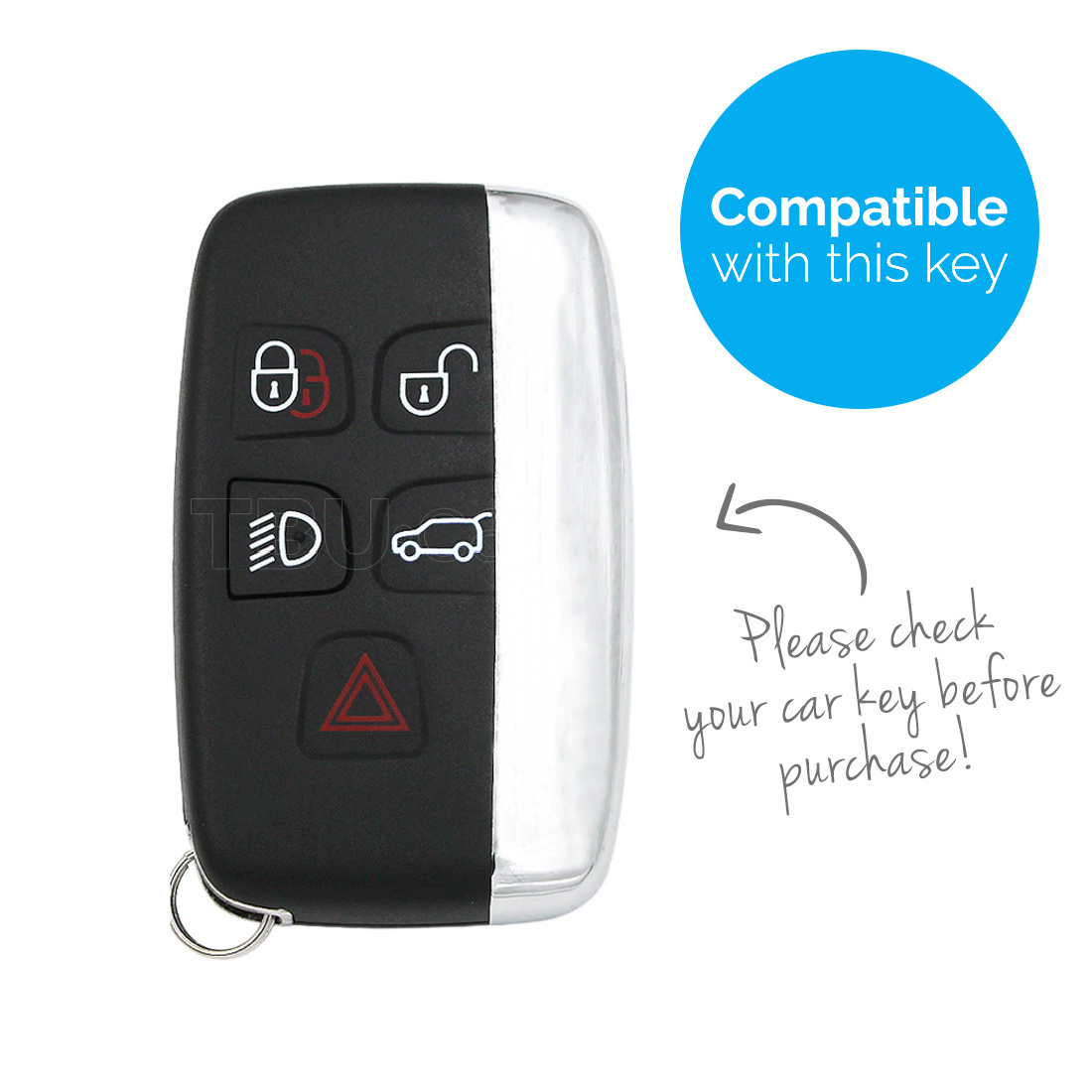 TBU car TBU car Sleutel cover compatibel met Range Rover - Silicone sleutelhoesje - beschermhoesje autosleutel - Zwart