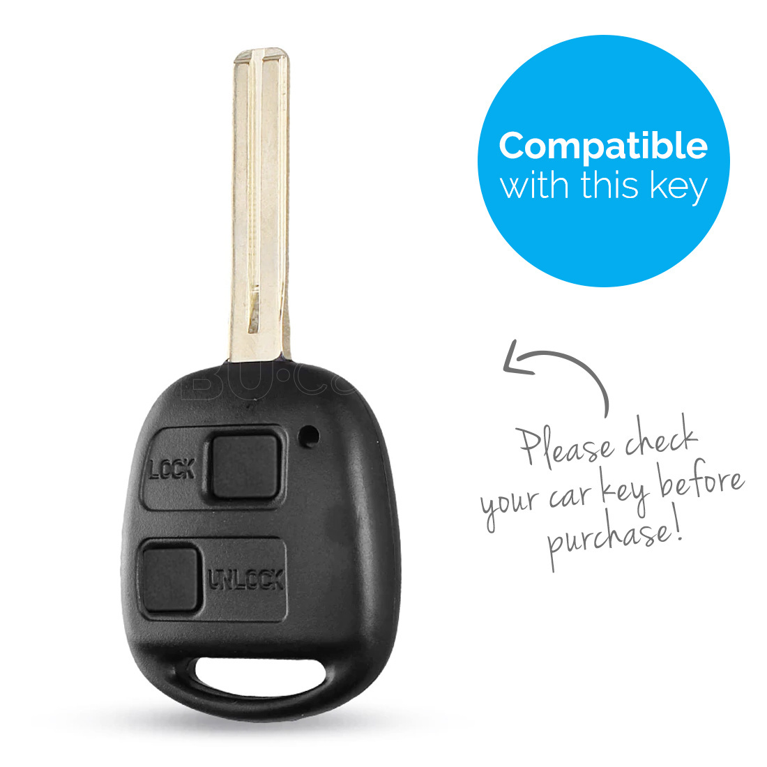 TBU car TBU car Sleutel cover compatibel met Lexus - Silicone sleutelhoesje - beschermhoesje autosleutel - Wit