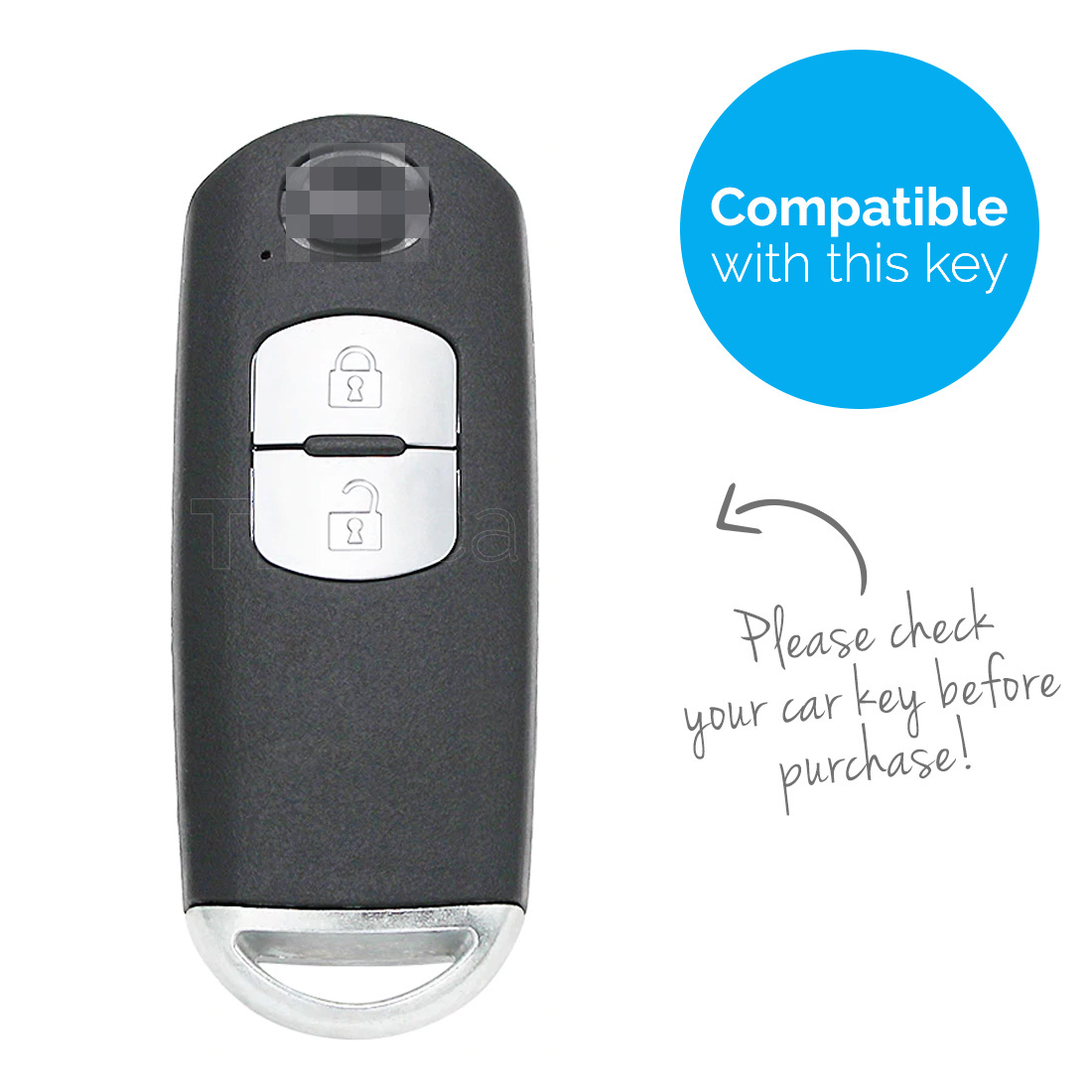 TBU car TBU car Car key cover compatible with Mazda - Silicone Protective Remote Key Shell - FOB Case Cover - White