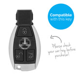 TBU car TBU car Autoschlüssel Hülle kompatibel mit Mercedes 3 Tasten - Schutzhülle aus Silikon - Auto Schlüsselhülle Cover in Carbon