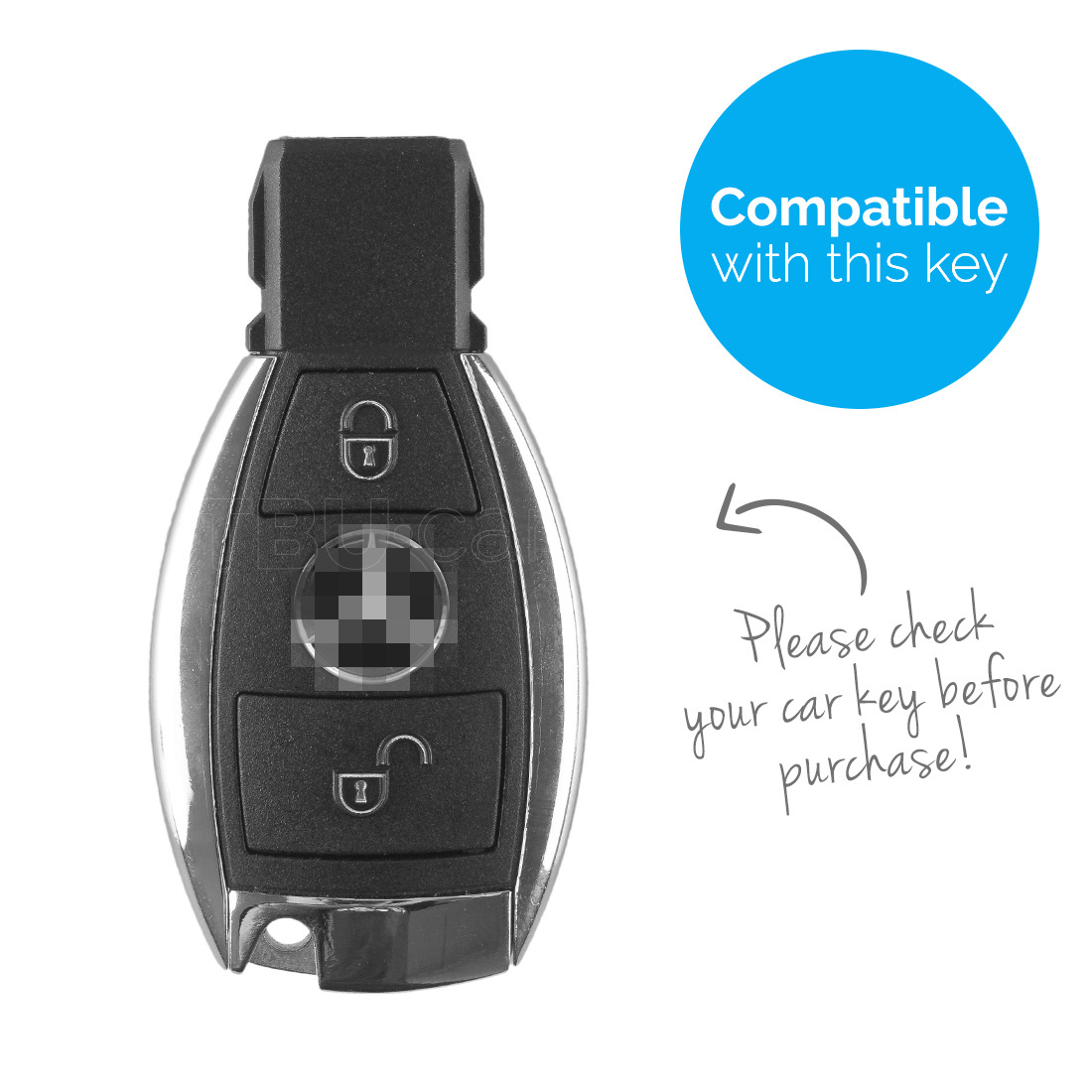 TBU car TBU car Sleutel cover compatibel met Mercedes - Silicone sleutelhoesje - beschermhoesje autosleutel - Wit