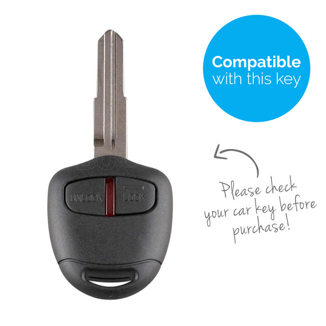 Car key cover compatible with Mitsubishi - Silicone Protective Remote Key Shell - FOB Case Cover - Blue