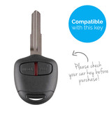 TBU car TBU car Sleutel cover compatibel met Mitsubishi - Silicone sleutelhoesje - beschermhoesje autosleutel - Rood