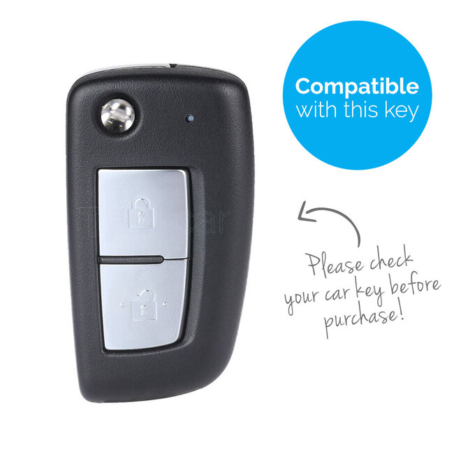 Car key cover compatible with Nissan - Silicone Protective Remote Key Shell - FOB Case Cover - Red