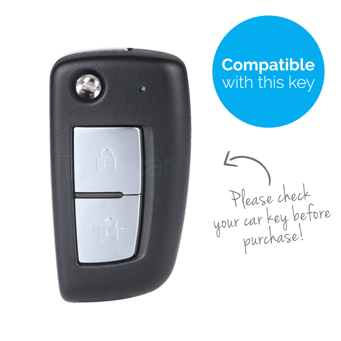 TBU car TBU car Car key cover compatible with Nissan - Silicone Protective Remote Key Shell - FOB Case Cover - Black