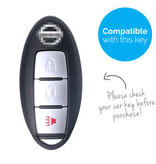 TBU car TBU car Autoschlüssel Hülle kompatibel mit Nissan 3 Tasten (Keyless Entry) - Schutzhülle aus Silikon - Auto Schlüsselhülle Cover in Weiß