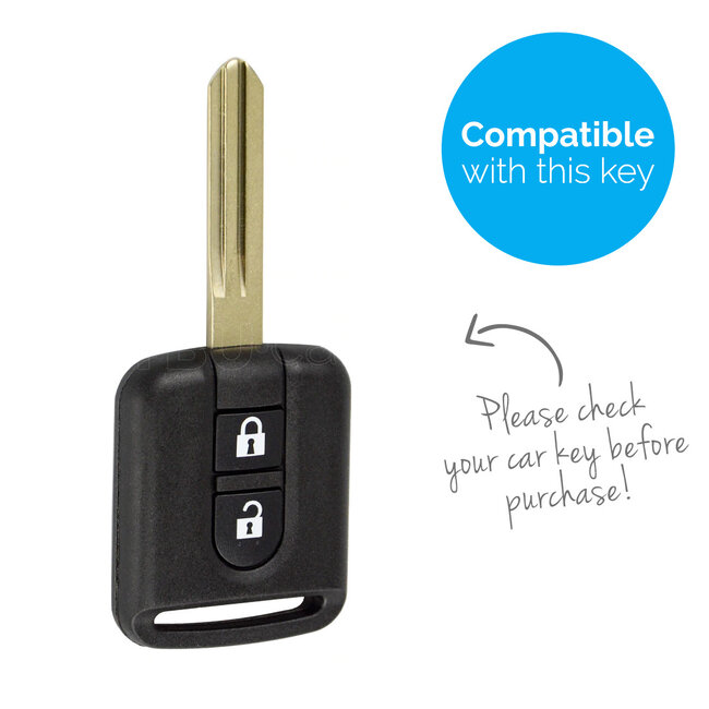 Car key cover compatible with Nissan - Silicone Protective Remote Key Shell - FOB Case Cover - Purple