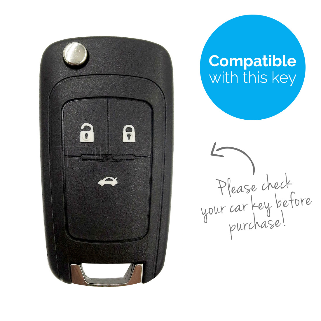 TBU car TBU car Car key cover compatible with Opel - TPU Protective Remote Key Shell - FOB Case Cover - Chrome