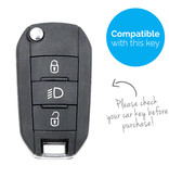 TBU car TBU car Sleutel cover compatibel met Peugeot - Silicone sleutelhoesje - beschermhoesje autosleutel - Paars