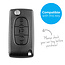 Car key cover compatible with Peugeot - Silicone Protective Remote Key Shell - FOB Case Cover - Carbon