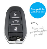 TBU car TBU car Autoschlüssel Hülle kompatibel mit Peugeot 3 Tasten (Keyless Entry) - Schutzhülle aus Silikon - Auto Schlüsselhülle Cover in Schwarz