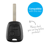 TBU car TBU car Sleutel cover compatibel met Peugeot - Silicone sleutelhoesje - beschermhoesje autosleutel - Roze