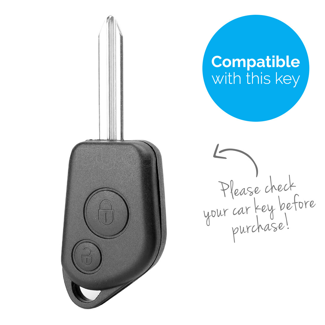 TBU car TBU car Car key cover compatible with Peugeot - Silicone Protective Remote Key Shell - FOB Case Cover - Light Blue