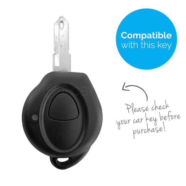 Car key cover compatible with Peugeot - Silicone Protective Remote Key Shell - FOB Case Cover - White