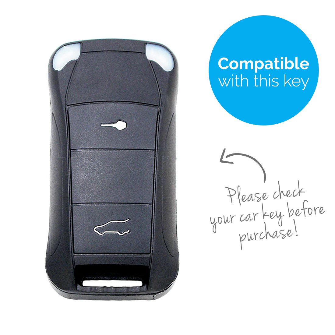 TBU car Autoschlüssel Hülle kompatibel mit Porsche 2 Tasten - Schutzhülle  aus Silikon - Auto Schlüsselhülle Cover in Schwarz