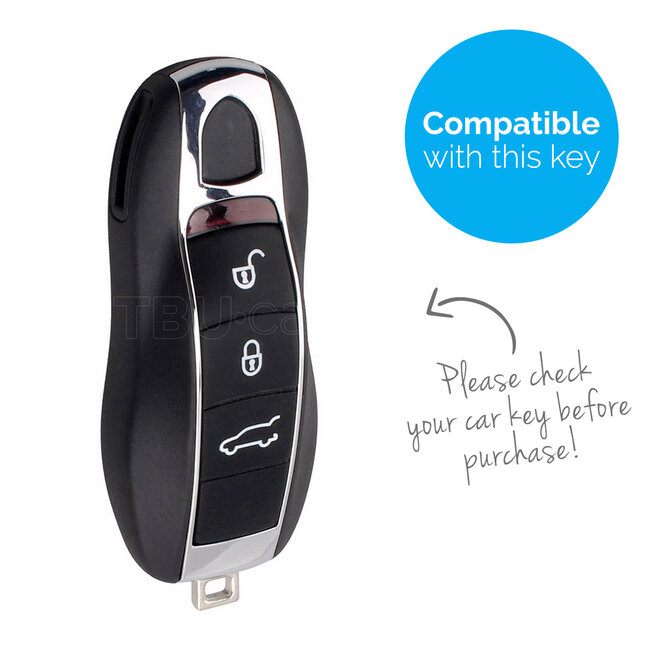 Capa para chave do carro compatível com Porsche - Capa Protetora de Chave Remota de Silicone - Tampa Remota FOB - Roxo