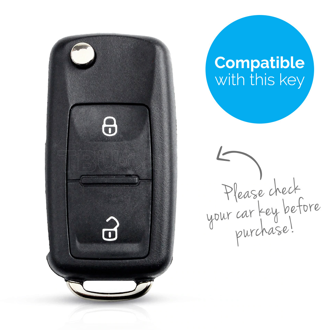 TBU car TBU car Car key cover compatible with Seat - Silicone Protective Remote Key Shell - FOB Case Cover - Black