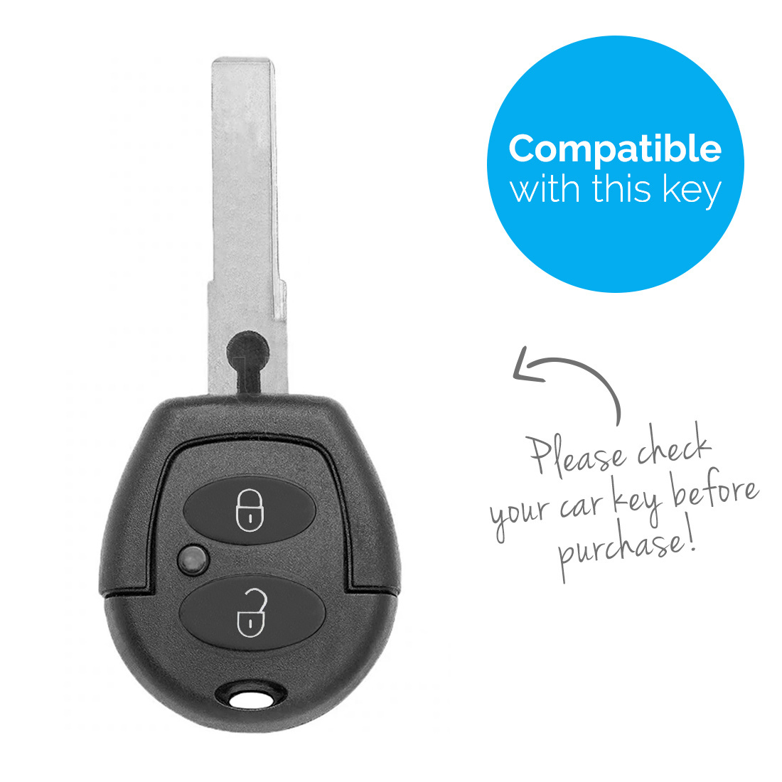 TBU car TBU car Car key cover compatible with Seat - Silicone Protective Remote Key Shell - FOB Case Cover - Black