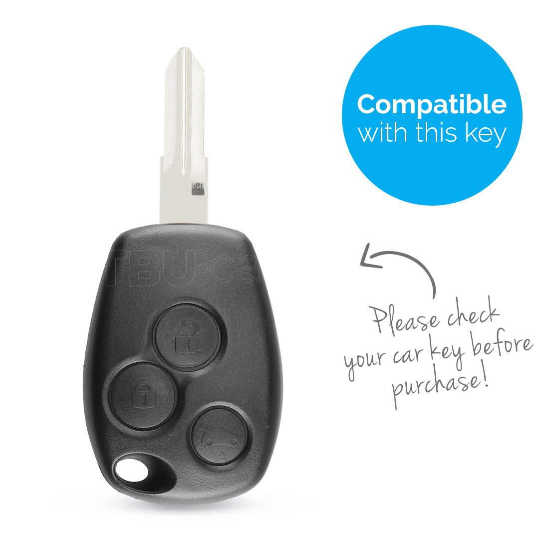 TBU car Autoschlüssel Hülle kompatibel mit Smart 3 Tasten - Schutzhülle aus  Silikon - Auto Schlüsselhülle Cover in Schwarz