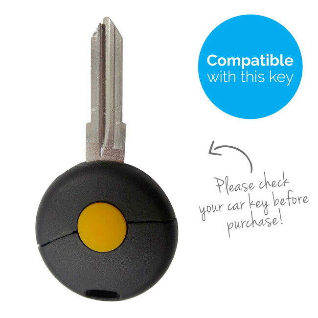 Cover chiavi auto compatibile con Smart - Copertura protettiva - Custodia Protettiva in Silicone - Nero